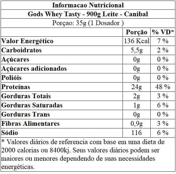 100% Whey Protein Concentrado (900g) Pote  - Canibal Sabor Leite