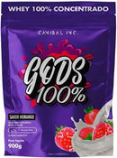 100% Whey Protein Concentrado (900g) Refil - Canibal  Sabor Morango