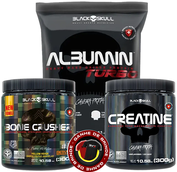 bone crusher 300g + creatina 300g -  albumina turbo 500g BLACKSKULL