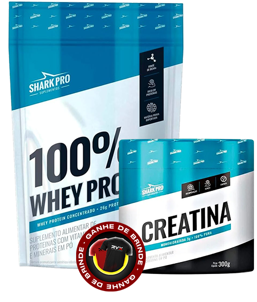 100% whey Refil 900g + creatina 300g -  Sharkpro