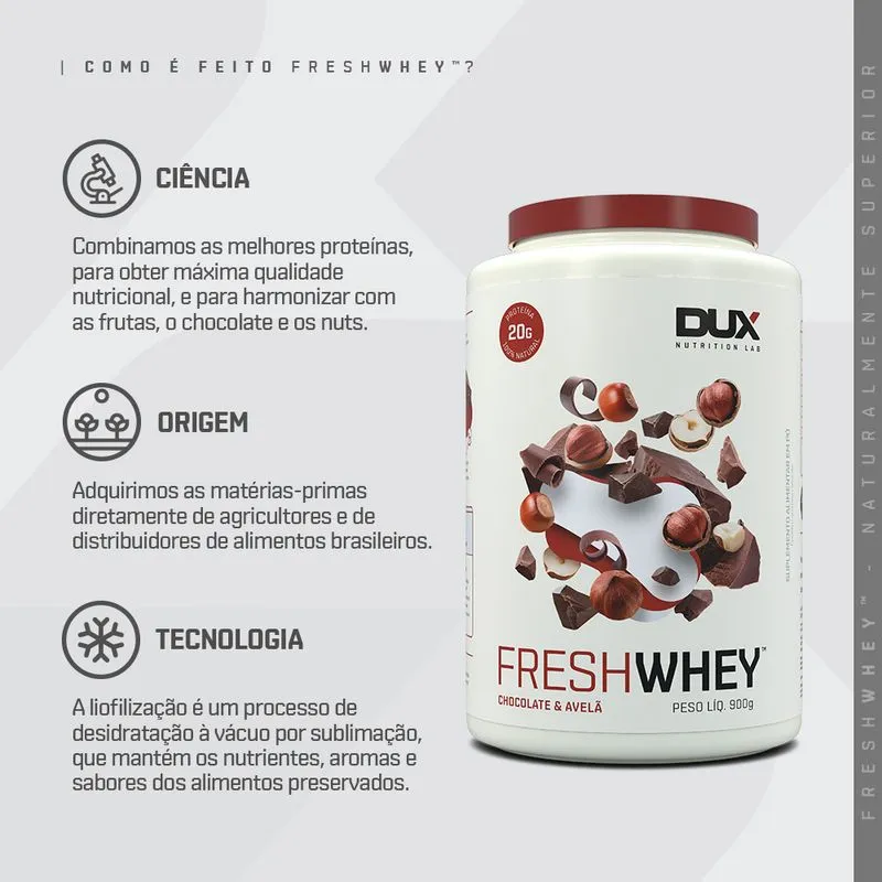 DUX NUTRITION - FRESHWHEY™ CHOCOLATE E AVELÃ - POTE 900G