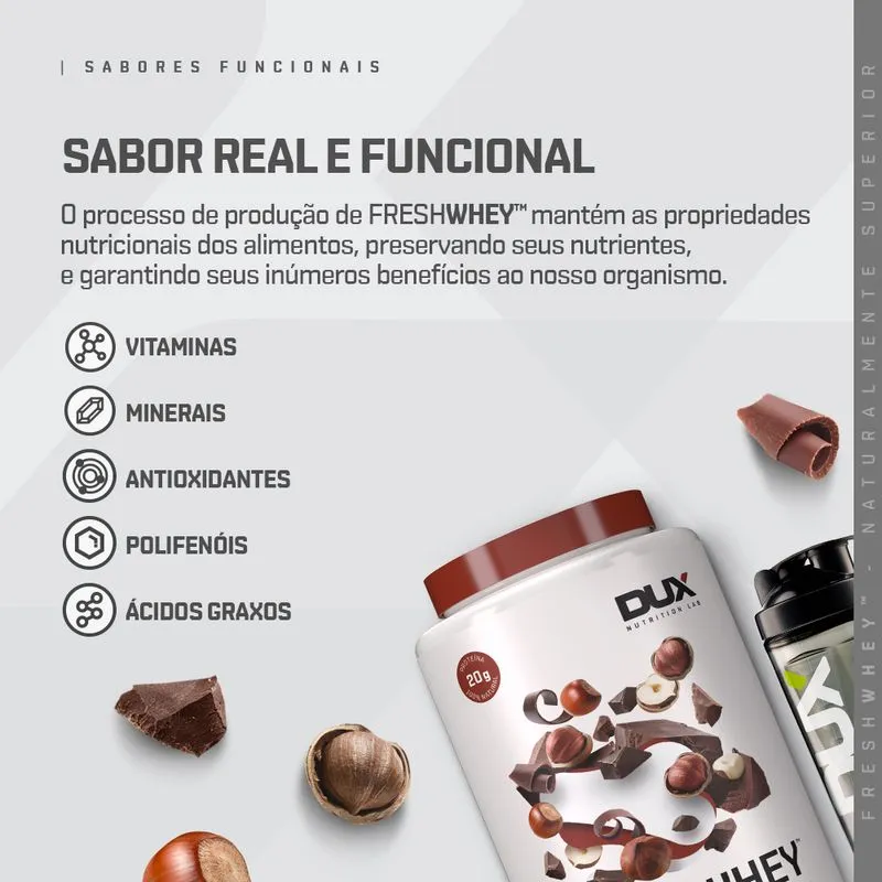 DUX NUTRITION - FRESHWHEY™ CHOCOLATE E AVELÃ - POTE 900G