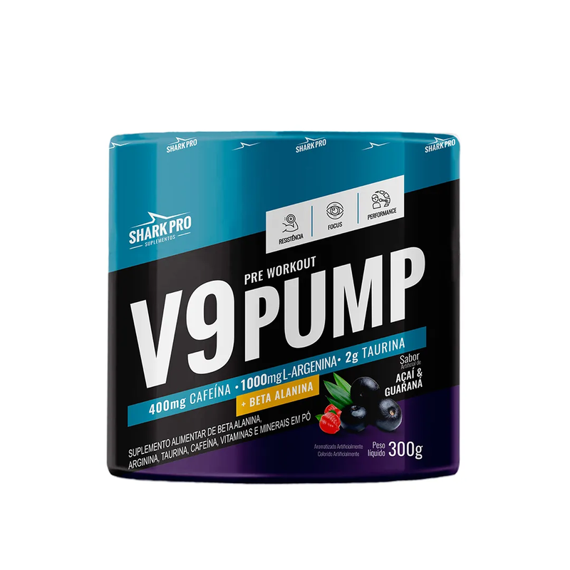 SHARK PRO - V9-PUMP PRE WORKOUT - PRÉ TREINO 300G