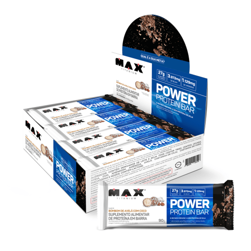 Max Titanium - Power Protein Bar 90G - 8 unidades