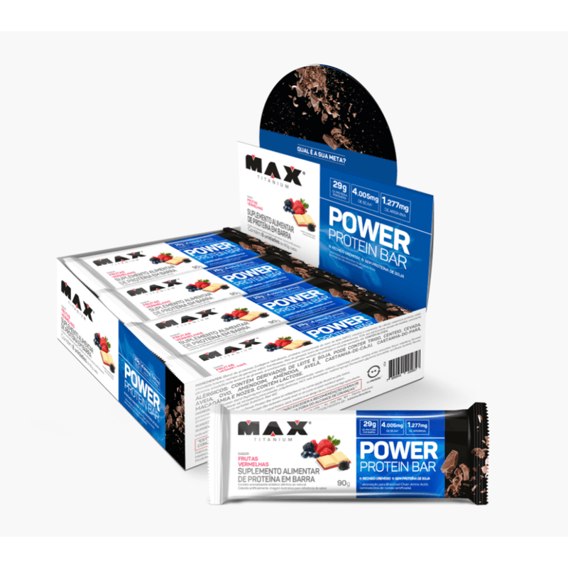 Max Titanium - Power Protein Bar 90G - 8 unidades