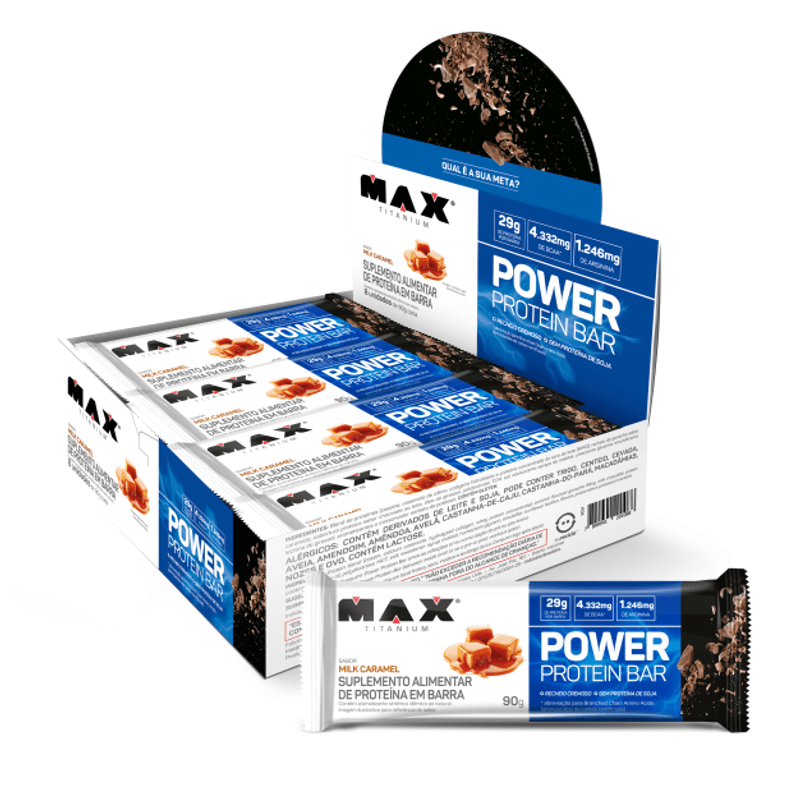 Max Titanium - Power Protein Bar 90G - 8 unidades