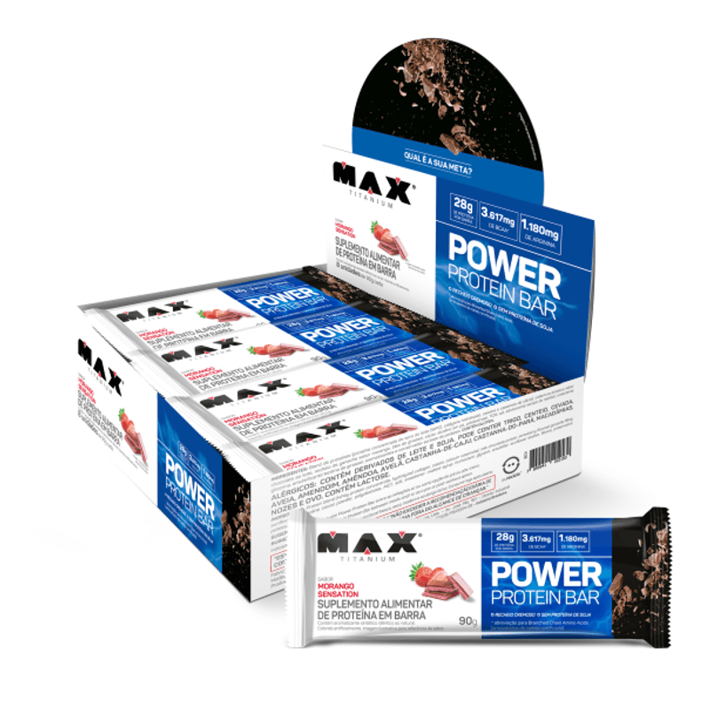 Max Titanium - Power Protein Bar 90G - 8 unidades