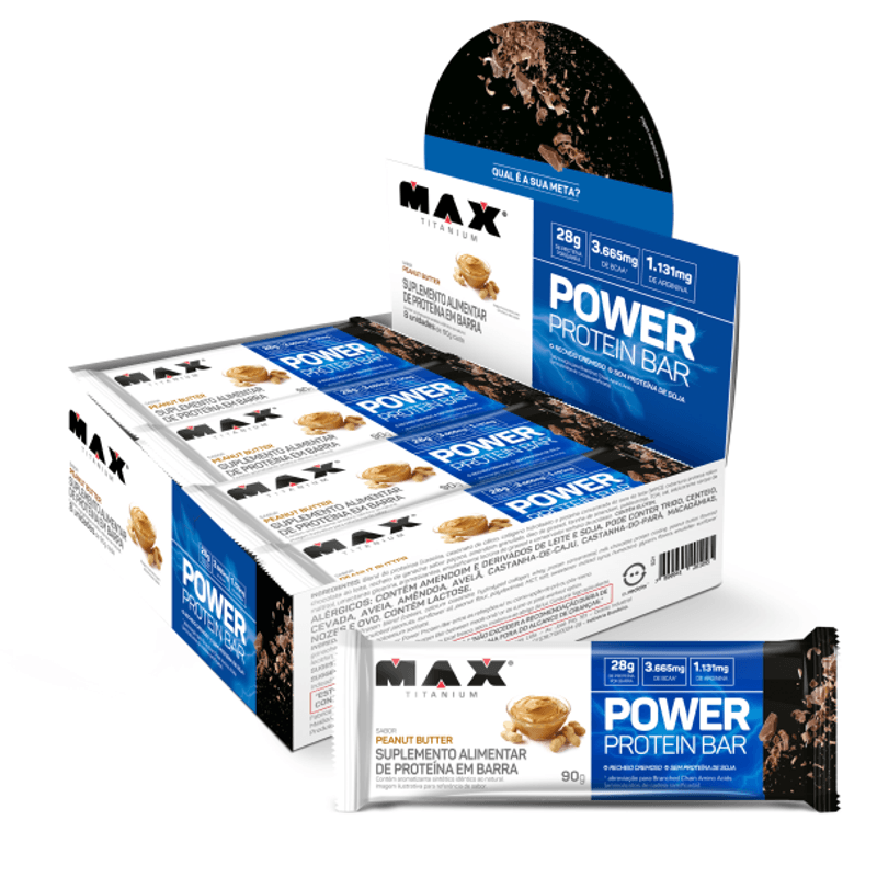 Max Titanium - Power Protein Bar 90G - 8 unidades