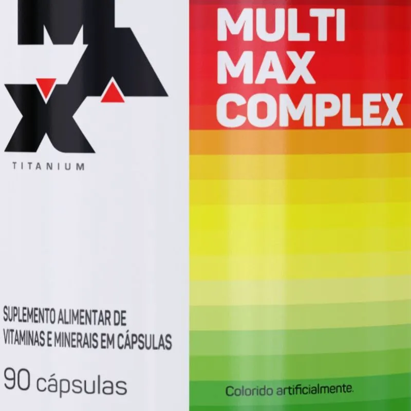 Max Titanium - Multimax Complex 90 Caps - Max Titanium Fonte de vitaminas e sais minerais