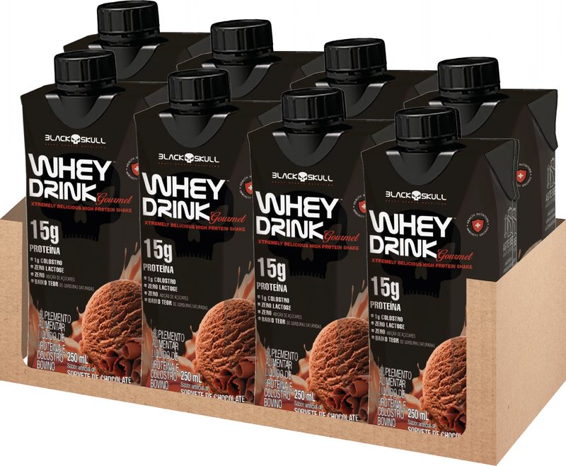 BLACK SKULL - WHEY DRINK GOURMET - CAIXA C/8UNID