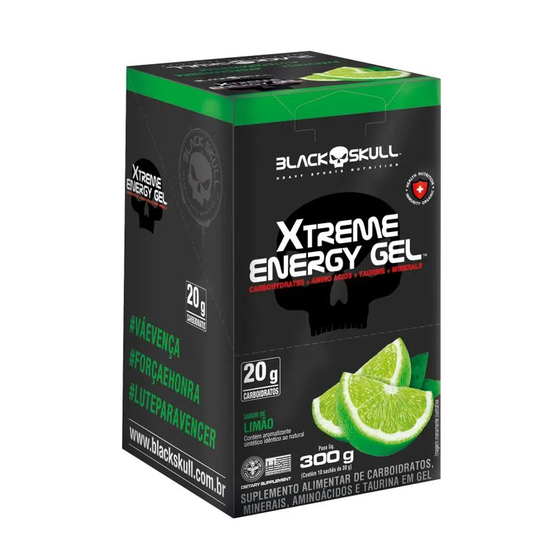 BLACK SKULL - XTREME ENERGY GEL DISPLAY C/ 10 SACHES