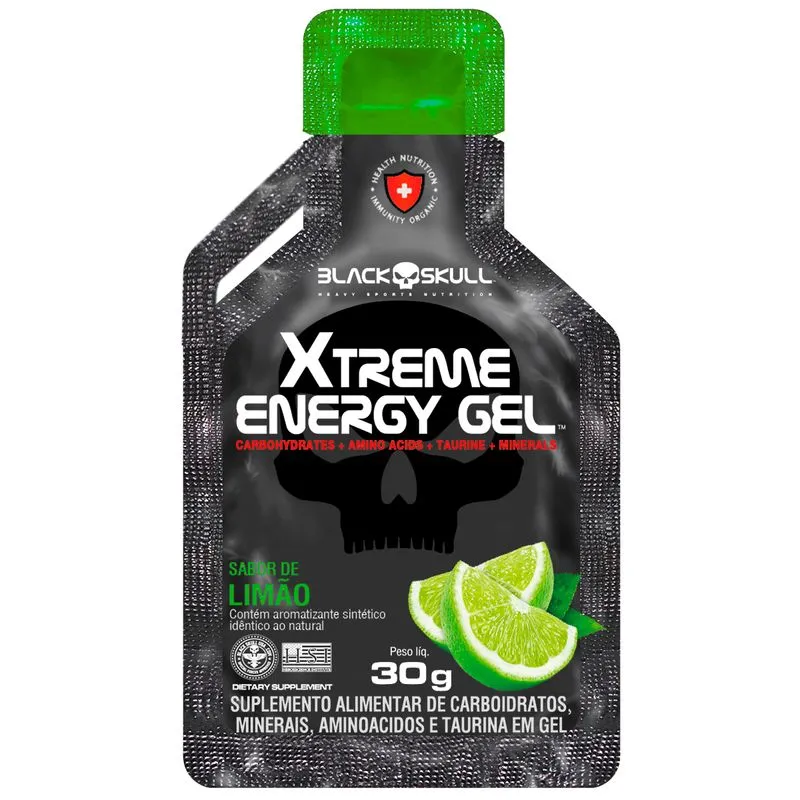 BLACK SKULL - XTREME ENERGY GEL DISPLAY C/ 10 SACHES