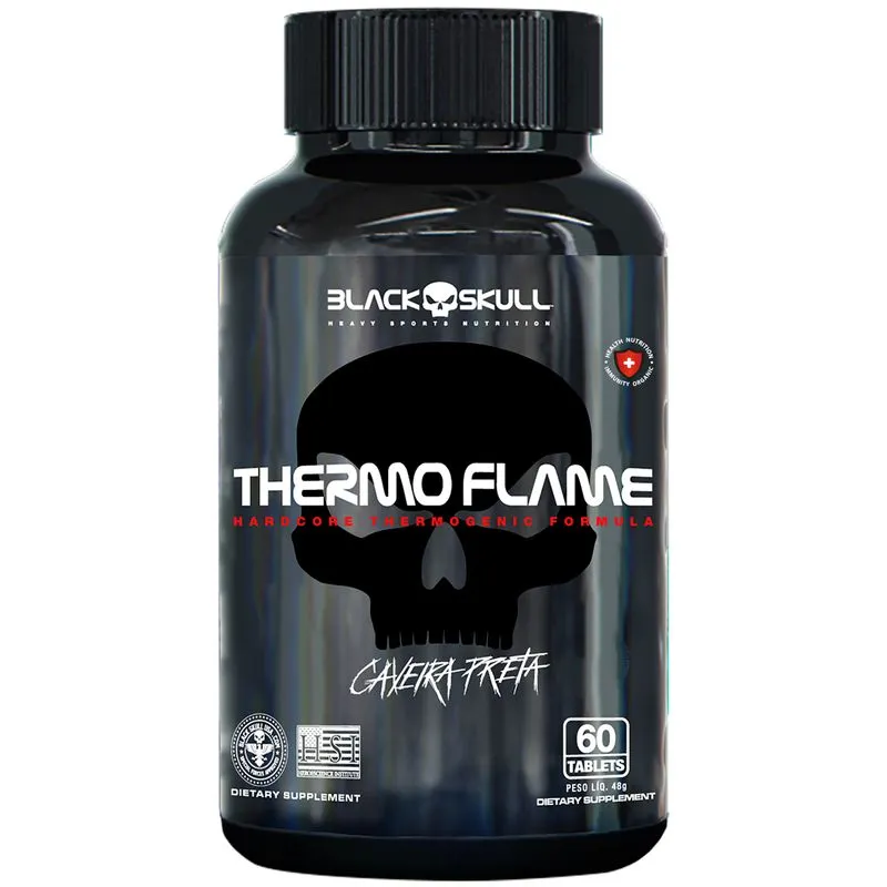 BLACK SKULL - TERMOGÊNICO THERMO FLAME - 60 TABLETES