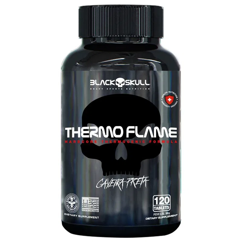 BLACK SKULL - TERMOGÊNICO THERMO FLAME - 120 TABLETES