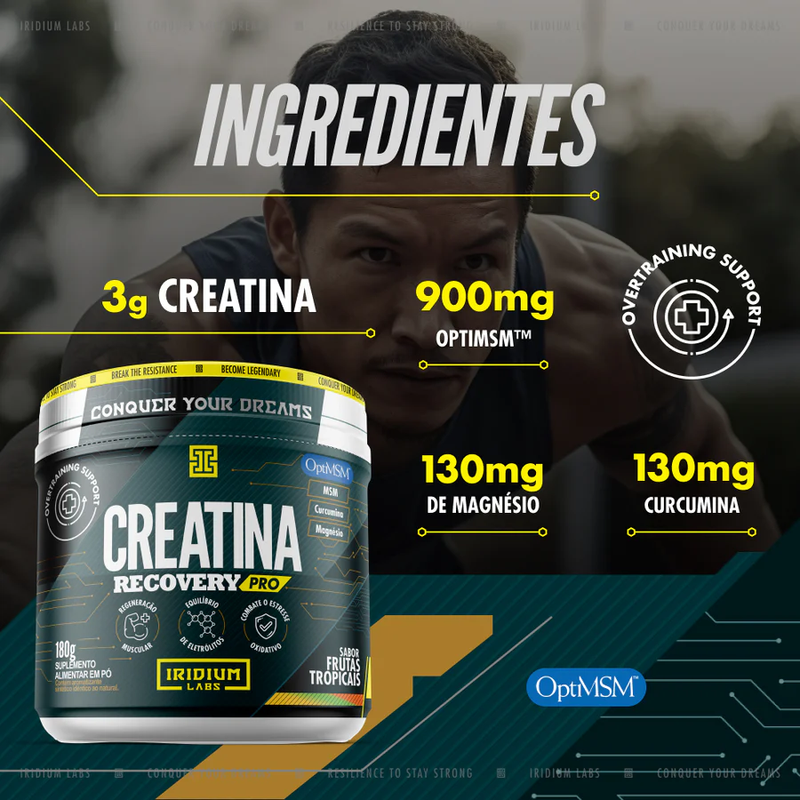 IRIDIUM - CREATINA RECOVERY PRO 180 G FRUTAS TROPICAIS