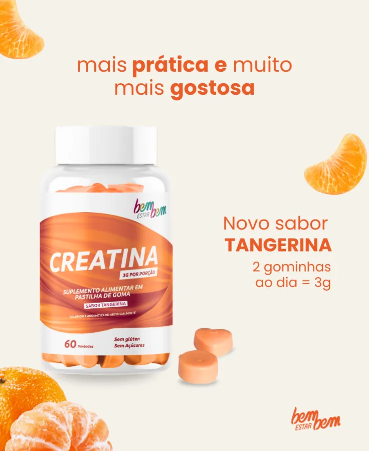CREATINA DE GOMA 60 UN - TANGERINA- BEM ESTAR BEM