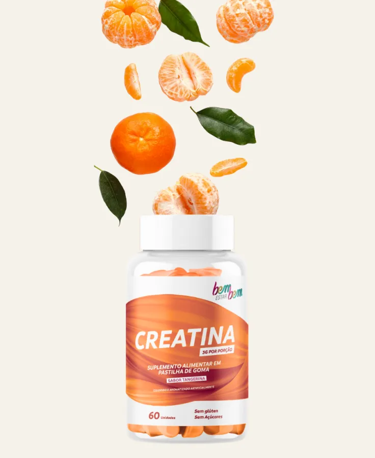CREATINA DE GOMA 60 UN - TANGERINA- BEM ESTAR BEM