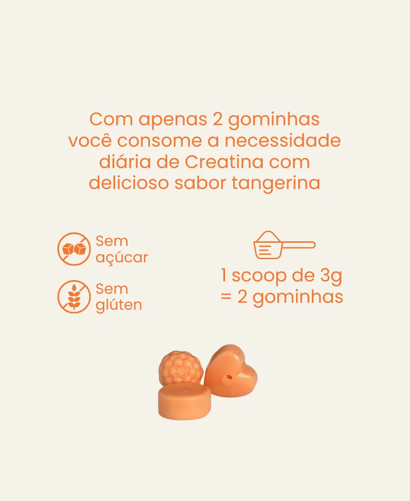 CREATINA DE GOMA 60 UN - TANGERINA- BEM ESTAR BEM